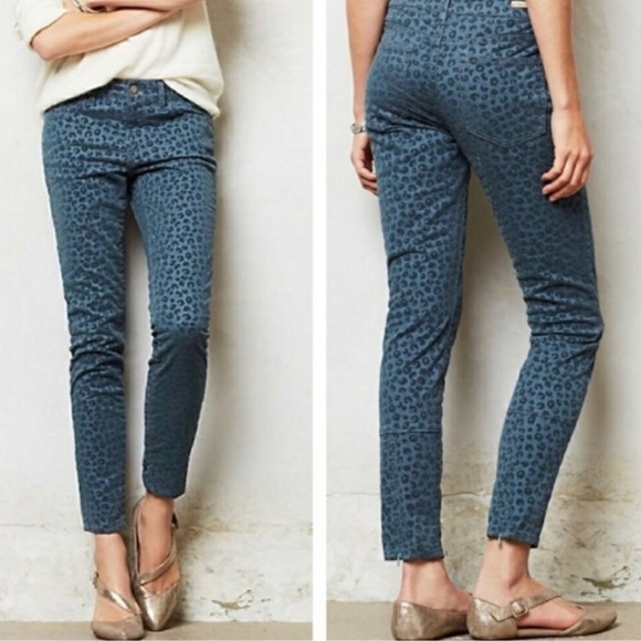 Anthropologie Denim - Pilcro Cheetah Animal Gray Blue Stet Jean 26